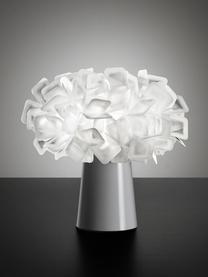 Lampada da tavolo di design Clizia, Paralume: tecnopolimero Lentiflex®,, Base della lampada: acciaio rivestito, Bianco, Ø 27 x Alt. 25 cm