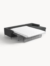 Canapé convertible 3 places avec matelas Cucita, Tissu anthracite, larg. 274 x prof. 164 cm, méridienne à droite