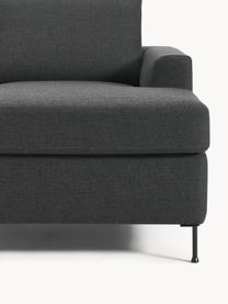 Schlafsofa Cucita (3-Sitzer) mit Matratze, Bezug: Webstoff (100% Polyester), Gestell: Massives Kiefernholz, Füße: Metall, lackiert Dieses P, Webstoff Anthrazit, B 274 x T 164 cm, Eckteil rechts