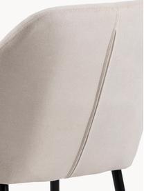 Armlehnstuhl Emilia mit Metallbeinen, Bezug: Polyester Der hochwertige, Beine: Metall, lackiert, Webstoff Hellbeige, Schwarz, B 57 x T 59 cm
