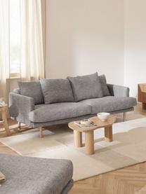 Sofa Adrian (3-Sitzer), Bezug: 47 % Viskose, 23 % Baumwo, Gestell: Sperrholz, Füße: Eichenholz, geölt Dieses , Webstoff Grau, B 214 x T 95 cm