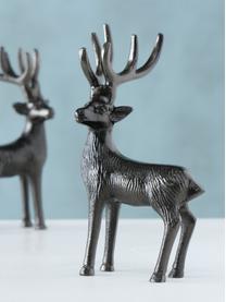 Cerfs pour décoration haut. 15 cm Mendel, 2 élém., Aluminium, enduit, Noir, brillant, larg. 9 x haut. 15 cm