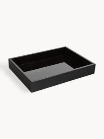 Plateau haute brillance Hayley, Noir, larg. 33 x prof. 24 cm