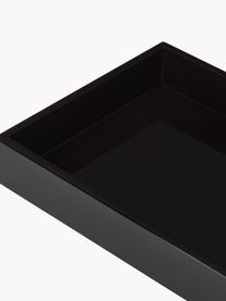 Hochglanz-Tablett Hayley, B 33 cm, Tablett: Mitteldichte Holzfaserpla, Unterseite: Samtbezug, Schwarz, B 33 x T 24 cm