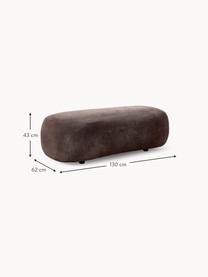 Panca curva Alba, Rivestimento: 97% poliestere, 3% nylon , Struttura: legno massiccio di abete , Piedini: plastica, Tessuto marrone scuro, Larg. 130 x Prof. 62 cm