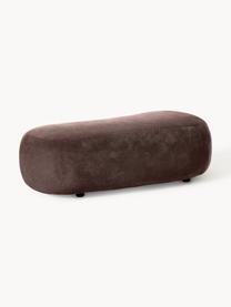 Panca curva Alba, Rivestimento: 97% poliestere, 3% nylon , Struttura: legno massiccio di abete , Piedini: plastica, Tessuto marrone scuro, Larg. 130 x Prof. 62 cm