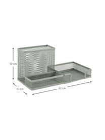 Bureau organizer Essentials in grijsgroen, Gecoat metaal, Grijsgroen, B 22 x D 10 cm