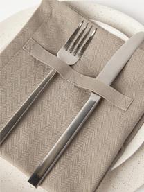 Stoffen servetten Dinner, 4 stuks, 100% katoen (Bio), GOTS-gecertificeerd, Greige, B 35 x L 40 cm