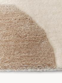 Handgetufteter Wollteppich Corin mit Hoch-Tief-Struktur, Flor: 58 % Wolle, 42 % Viskose, Brauntöne, B 160 x L 230 cm (Grösse M)