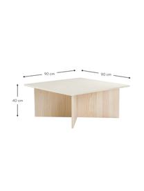 Massieve houten salontafel Grankulla, Massief grenenhout, Grenenhoutkleurig, 90 x 90 cm