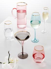 Krug Chloe in Rosa mit Goldrand, 1.6 L, Glas, Pfirsich, H 25 cm, 1.6 L