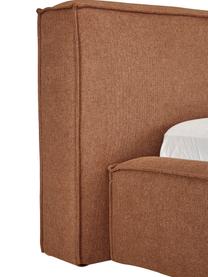 Gestoffeerd bed Lennon, Bekleding: 100% polyester Met 115.00, Frame: massief grenenhout, FSC-g, Poten: hout, FSC-gecertificeerd,, Geweven stof nougatkleurig, B 140 x L 200 cm