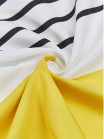 Kussenhoes Magdalena met strepen, 100% polyester, Wit, geel, zwart, 40 x 40 cm