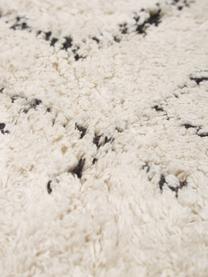 Tapis en coton à franges, tufté main Fionn, 100 % coton, Beige clair, noir, larg. 80 x long. 150 cm (taille XS)