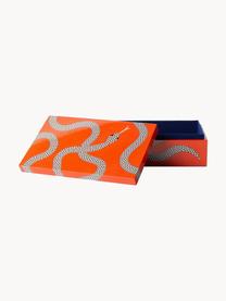 Handgefertigte Aufbewahrungsbox Eden, Holz, lackiert, Orange, Weiss, B 25 x T 15 cm