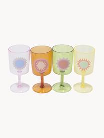 Set di 4 bicchieri da vino Rio Sun, Plastica, Multicolore semi trasparente, Ø 7 x Alt. 14 cm, 250 ml