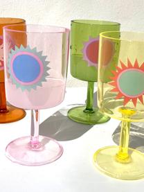 Wijnglazen Rio Sun, set van 4, Kunststof, Meerkleurig, semi-transparant, Ø 7 x H 14 cm, 250 ml