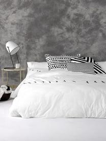 Housse de couette en coton Trip, Blanc, noir, larg. 240 x long. 220 cm