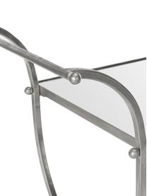 Metalen barcart Porter in zilverkleur, Frame: ijzer, Zilverkleurig, B 85 x H 98 cm