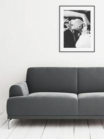 Sofa z aksamitu Puzo (2-osobowa), Tapicerka: 100% aksamit poliestrowy , Stelaż: sklejka, drewno bukowe, d, Stalowoszary aksamit, S 170 x G 84 cm