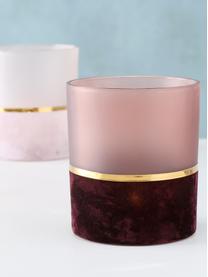 Teelichthalter-Set Adala, 2-tlg., Glas, Rosatöne, Goldfarben, Je Ø 9 x H 10 cm