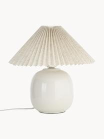 Lámpara de mesa Chloe, Pantalla: lino, Cable: cubierto en tela, Off White, Ø 39 x Al 40 cm