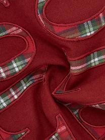 Copricuscino con nappe Holly Jolly, 100% cotone, Rosso, Larg. 30 x Lung. 50 cm