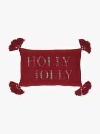 Poszewka na poduszkę z chwostami Holly Jolly, 100% bawełna, Czerwony, S 30 x D 50 cm