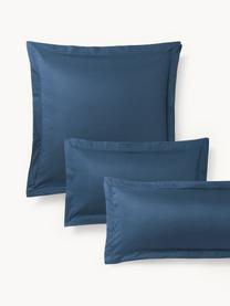 Taie d'oreiller en satin de coton Premium, Bleu foncé, larg. 50 x long. 70 cm