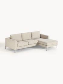 Ecksofa Cucita (3-Sitzer), Bezug: Webstoff (100% Polyester), Gestell: Massives Kiefernholz, Webstoff Hellbeige, B 262 x T 163 cm, Eckteil links