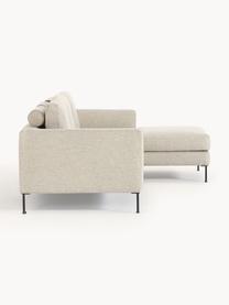 Ecksofa Cucita (3-Sitzer), Bezug: Webstoff (100% Polyester), Gestell: Massives Kiefernholz, Webstoff Hellbeige, B 262 x T 163 cm, Eckteil links