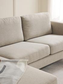 Ecksofa Cucita (3-Sitzer), Bezug: Webstoff (100% Polyester), Gestell: Massives Kiefernholz, Webstoff Hellbeige, B 262 x T 163 cm, Eckteil links