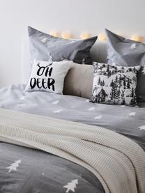 Poszewka na poduszkę Nordic, Bawełna, Ciemny szary, biały, S 40 x D 40 cm