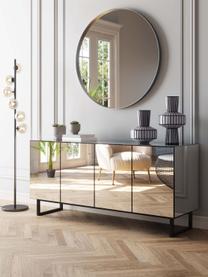 Enfilade avec surface en verre miroir Soran, Noir, verre miroir, larg. 160 x prof. 80 cm