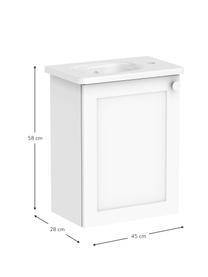 Koupelnová skříňka s umyvadlem Rafaella, Š 45 cm, Bílá, Š 45 cm, V 58 cm