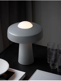 Design tafellamp Time met touch functie, Lampenkap: gecoat metaal, Lampvoet: gecoat metaal, Diffuser: opaalglas, Grijs, wit, Ø 27 x H 34 cm