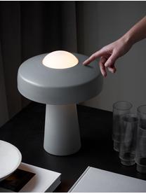 Lámpara de mesa táctil de diseño Time, Pantalla: metal recubierto, Cable: cubierto en tela, Gris, blanco, Ø 27 x Al 34 cm