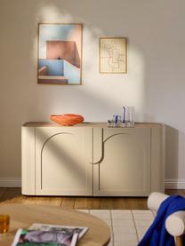 Sideboard Jodie, Gestell: Massives Eschenholz Diese, Hellbeige, Eschenholz, B 160 x H 79 cm