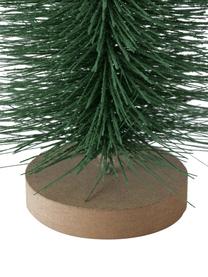 Sapins de Noël décoratifs Tarvo, 2 élém., Plastique, Vert foncé, blanc, nougat, Ø 9 x haut. 22 cm