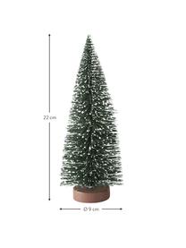 Sapins de Noël décoratifs Tarvo, 2 élém., Plastique, Vert foncé, blanc, nougat, Ø 9 x haut. 22 cm