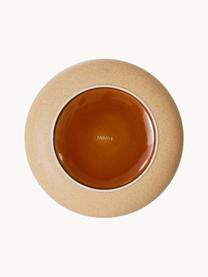 Handbemalte Schüssel 70's mit reaktiver Glasur, Keramik, Beige, Orange, Ø 25 x H 9 cm
