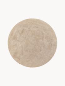Načechraný kulatý koberec s vysokým vlasem Leighton, Béžová, Ø 200 cm (velikost L)