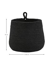 Aufbewahrungskorb Hang aus Jute, Jute, Schwarz, Ø 18 x H 16 cm