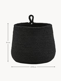 Panier de rangement en jute Hang, Jute, Noir, Ø 18 x haut. 16 cm