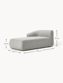 Diván modular Sofia, Tapizado: 100% polipropileno Alta r, Estructura: madera de abeto, tablero , Patas: plástico El material util, Tejido gris, An 185 x F 92 cm, chaise longue derecha