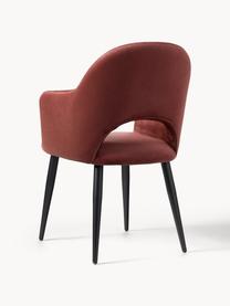 Zamatová stolička s opierkami Rachel, Zamatová hrdzavočervená, Š 55 x H 65 cm