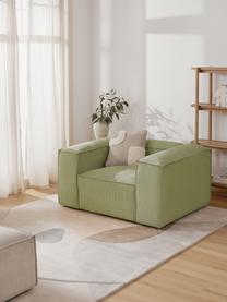 Sillón de pana Lennon, Tapizado: pana (92% poliéster, 8% p, Estructura: madera de pino maciza, ma, Patas: plástico Este producto es, Pana verde oliva, An 130 x F 101 cm