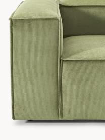 Sillón de pana Lennon, Tapizado: pana (92% poliéster, 8% p, Estructura: madera de pino maciza, ma, Patas: plástico Este producto es, Pana verde oliva, An 130 x F 101 cm