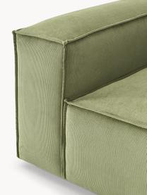 Sillón de pana Lennon, Tapizado: pana (92% poliéster, 8% p, Estructura: madera de pino maciza, ma, Patas: plástico Este producto es, Pana verde oliva, An 130 x F 101 cm