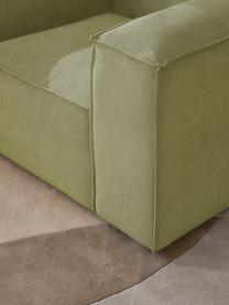 Fauteuil Lennon van corduroy, Bekleding: corduroy (92% polyester, , Frame: massief grenenhout, multi, Poten: kunststof Dit product is , Corduroy olijfgroen, B 130 x H 101 cm